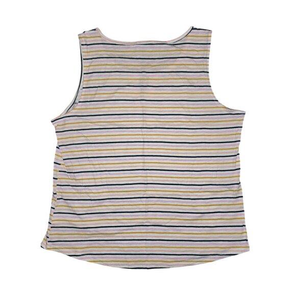 St. Johns Bay Womens Large Multi-Stripe Sleeveless Cotton Top - Picture 7 of 7